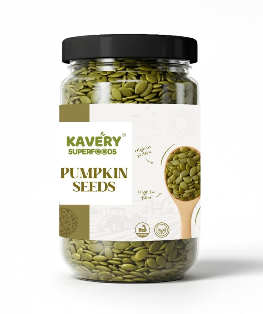 KaverySuper Foods Raw Pumpkin Seeds | Protein & Fibre Rich Healthy Snack | Natural Superfood Seeds for Daily Nutrition