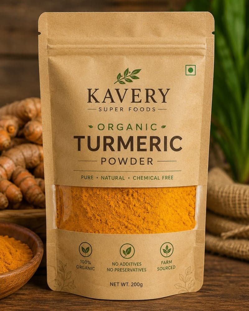 Kavery Superfood Organic Turmeric Powder (Haldi) | Naturally Grown | Rich in Curcumin | No Artificial Colors or Preservatives